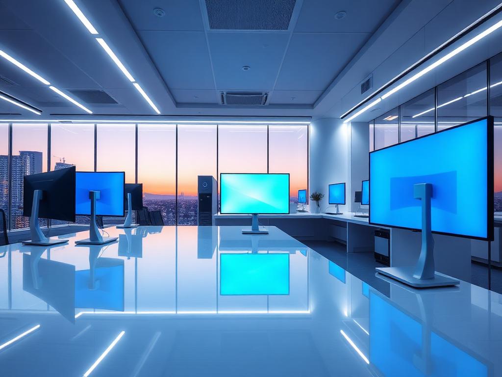 Bright, modern tech office workspace